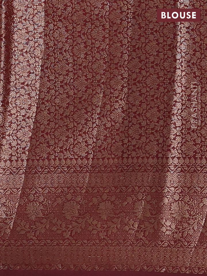 Rustic Orange & Maroon Semi Chiniya Silk Saree