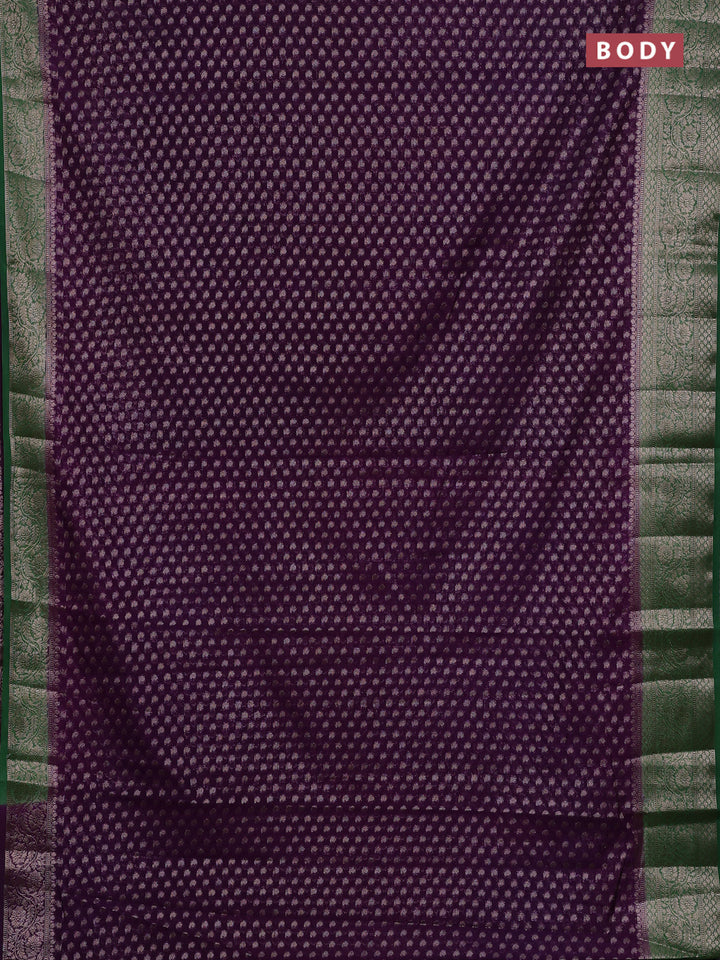 Violet & Green Semi Chiniya Silk Saree