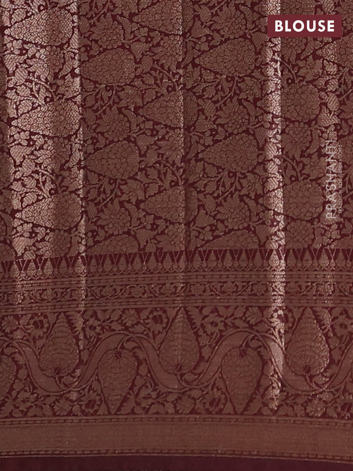 Rustic Orange & Maroon Semi Chiniya Silk Saree