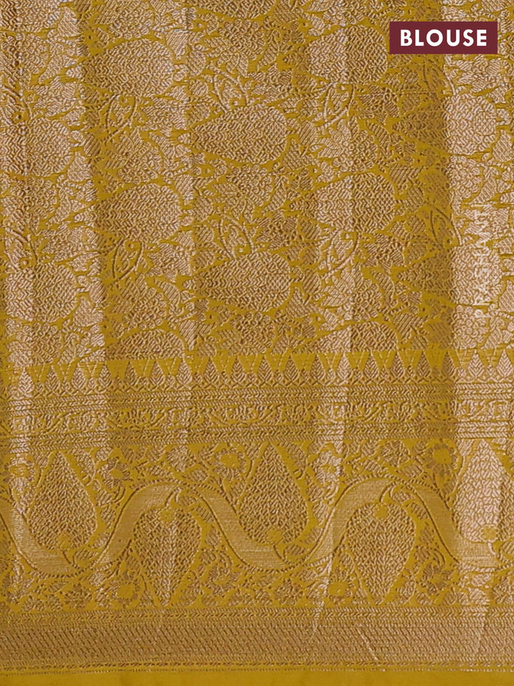 Coffee Brown & Mustard Green Semi Chiniya Silk Saree