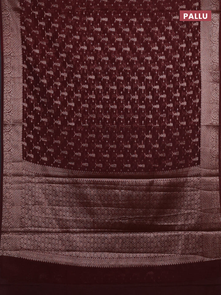 Coffee Brown Semi Chiniya Silk Saree
