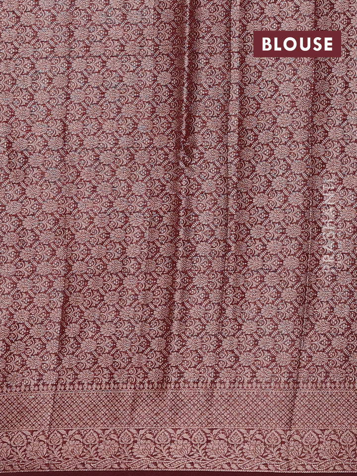 Coffee Brown Semi Chiniya Silk Saree