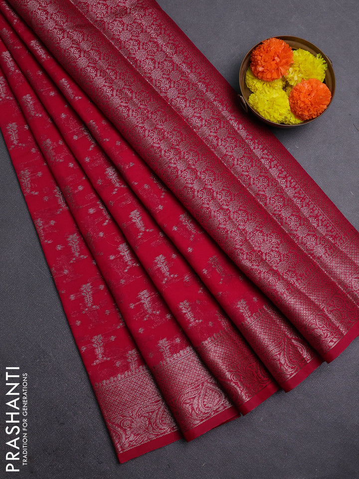 Pink Semi Chiniya Silk Saree