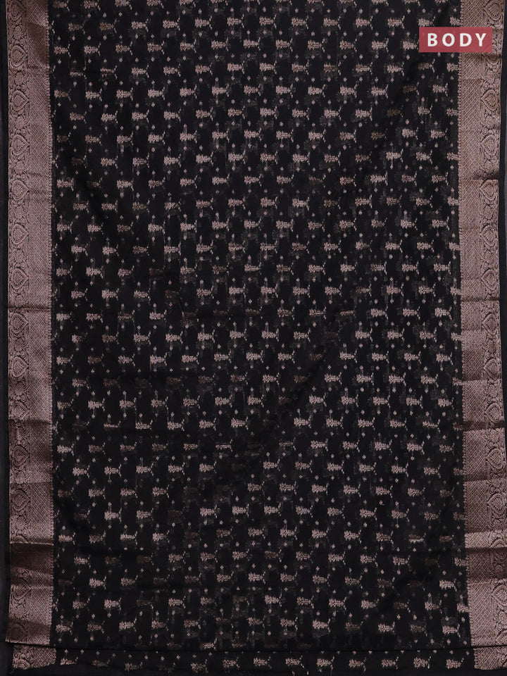 Black Semi Chiniya Silk Saree