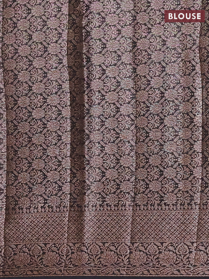 Black Semi Chiniya Silk Saree