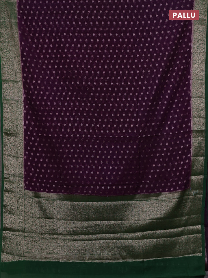Violet & Green Semi Chiniya Silk Saree