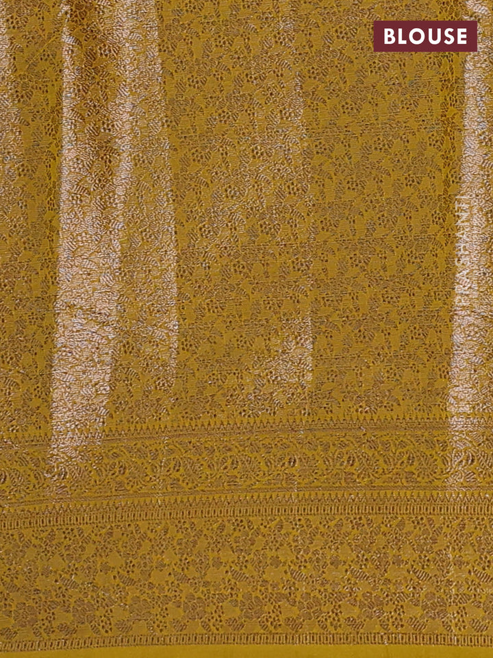 Maroon & Mustard Semi Chiniya Silk Saree