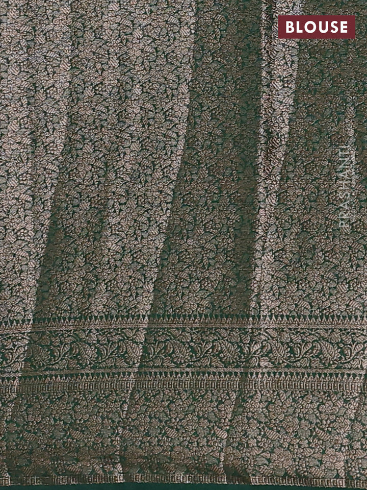 Wine & Green Semi Chiniya Silk Saree