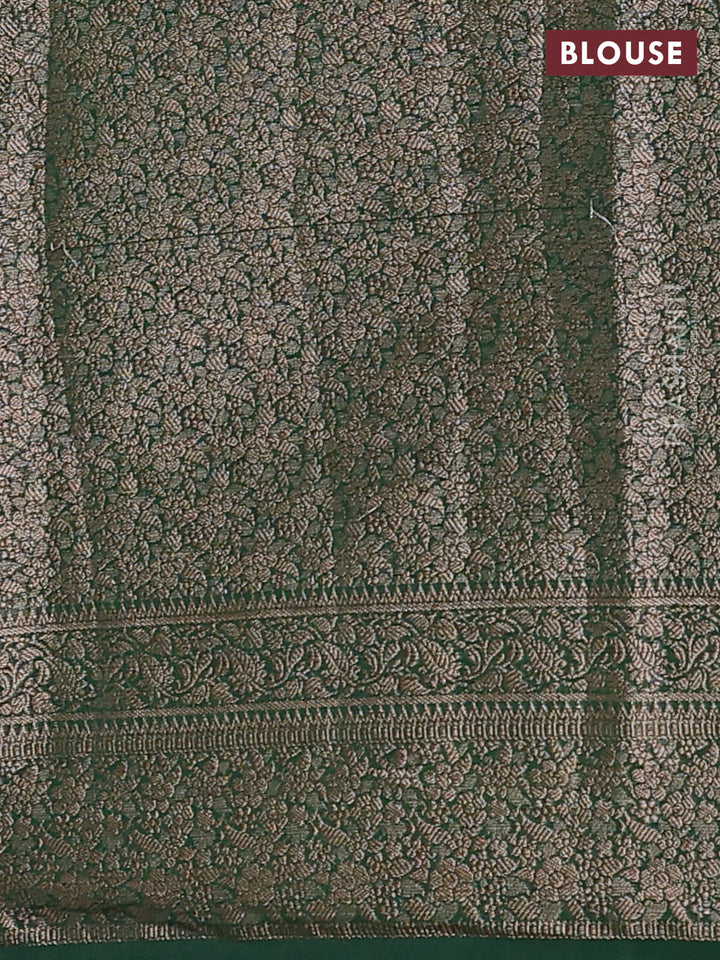 Red & Green Semi Chiniya Silk Saree