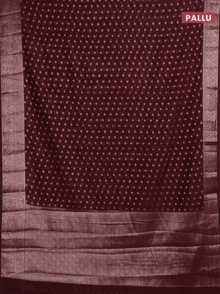Wine Semi Chiniya Silk Saree