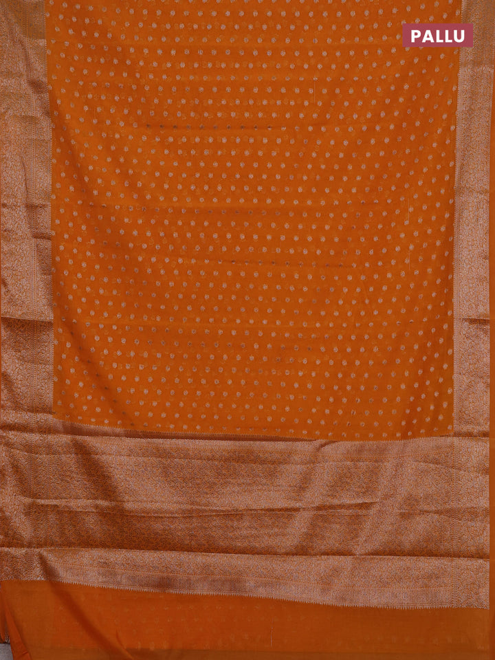 Mango Yellow Semi Chiniya Silk Saree