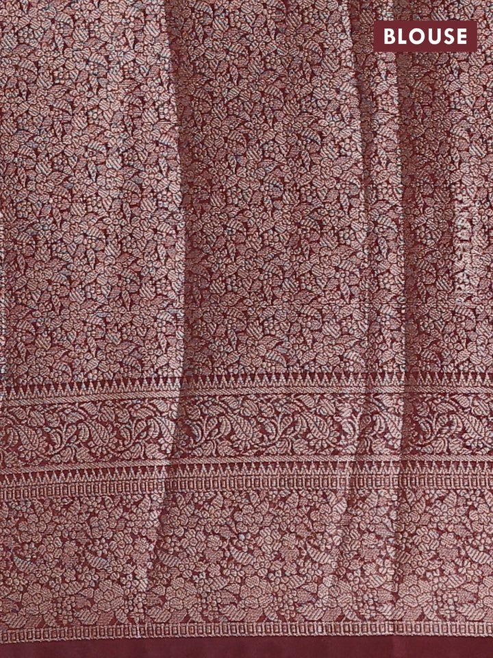 Coffee Brown Semi Chiniya Silk Saree