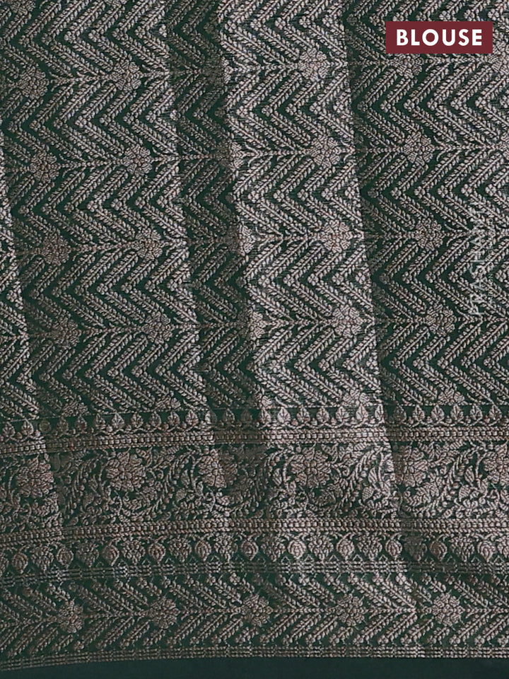 Bottle Green Semi Chiniya Silk Saree
