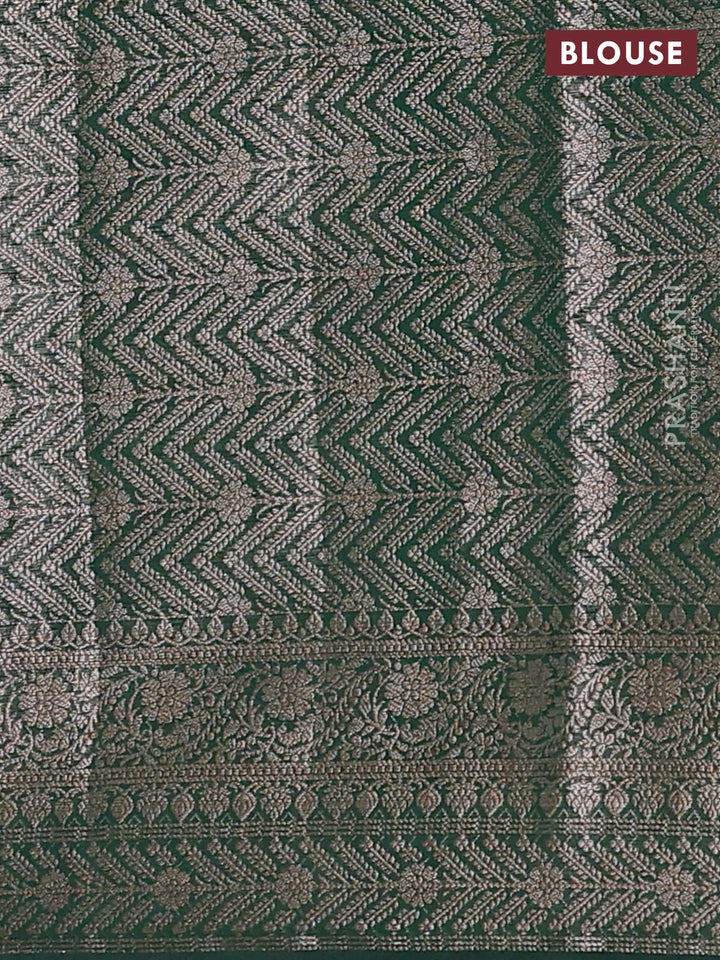 Bottle Green Semi Chiniya Silk Saree