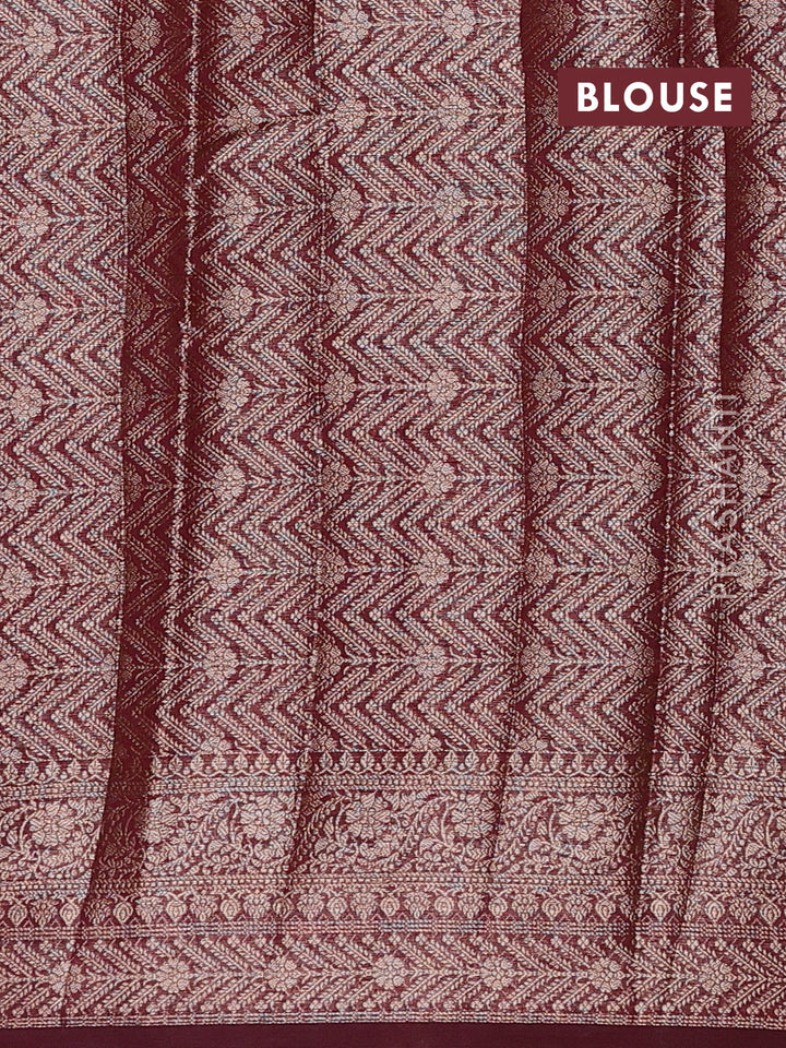 Maroon Semi Chiniya Silk Saree