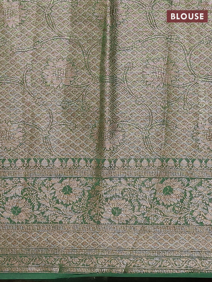 Wine & Green Semi Chiniya Silk Saree