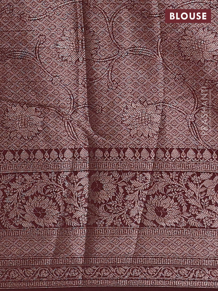 Rustic Orange & Maroon Semi Chiniya Silk Saree