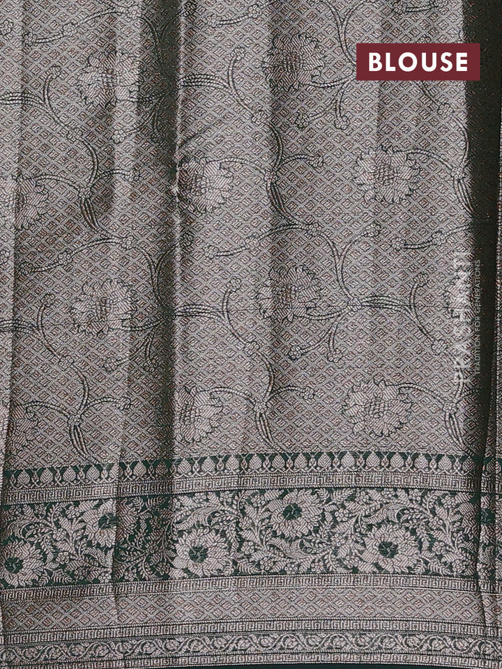 Bottle Green Semi Chiniya Silk Saree
