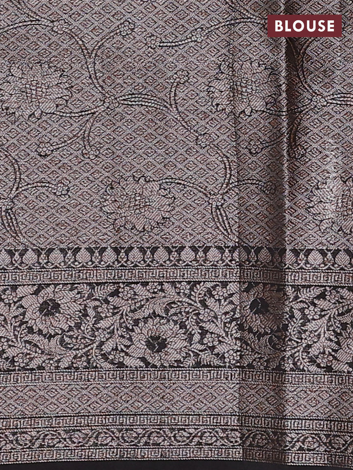 Black Semi Chiniya Silk Saree