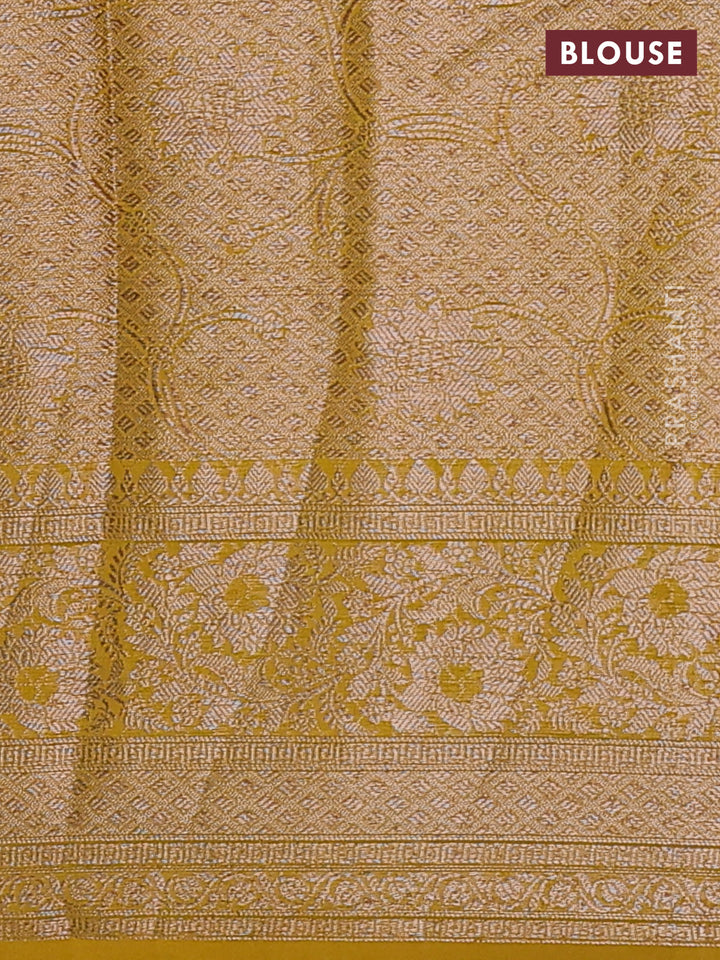 Maroon & Mustard Semi Chiniya Silk Saree