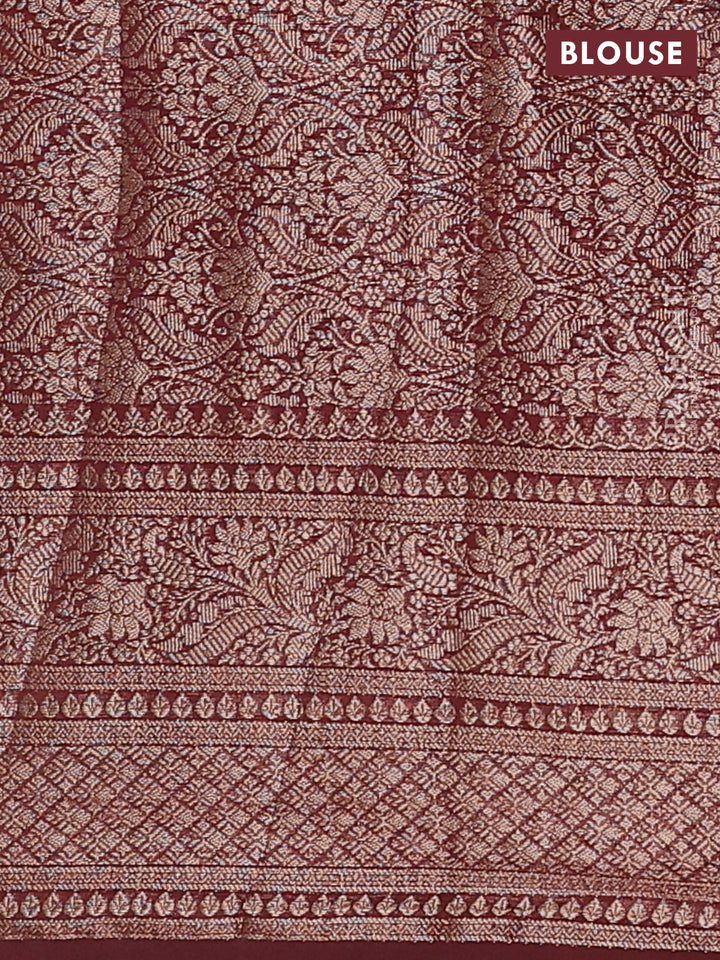Rustic Orange & Maroon Semi Chiniya Silk Saree