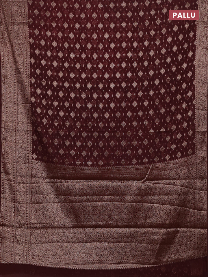 Coffee Brown Semi Chiniya Silk Saree