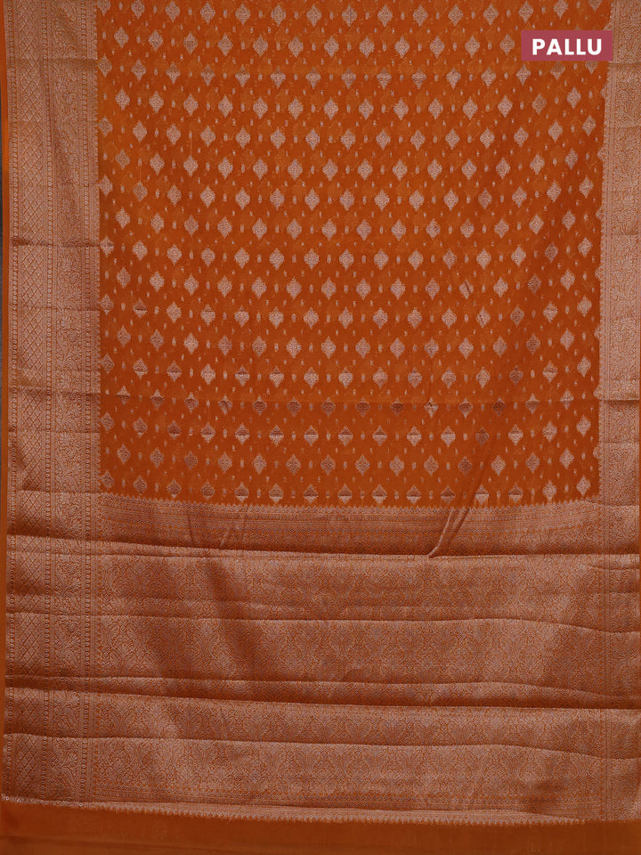 Mango Yellow Semi Chiniya Silk Saree