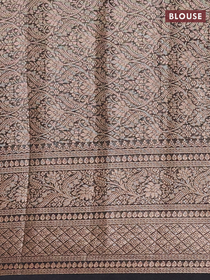 Black Semi Chiniya Silk Saree