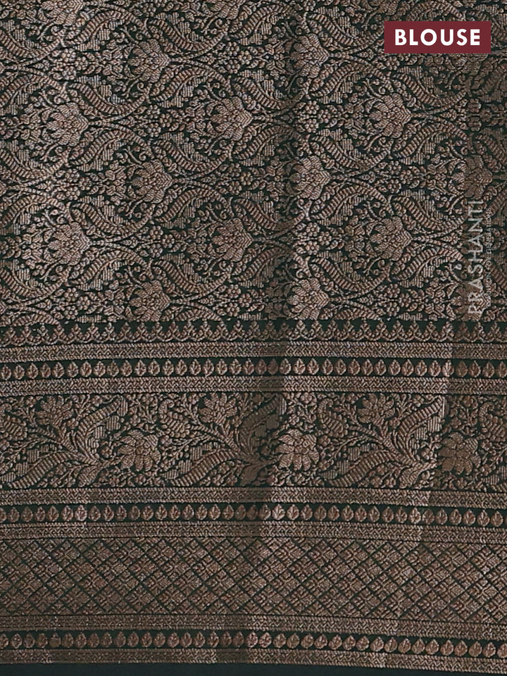 Olive Green & Bottle Green Semi Chiniya Silk Saree