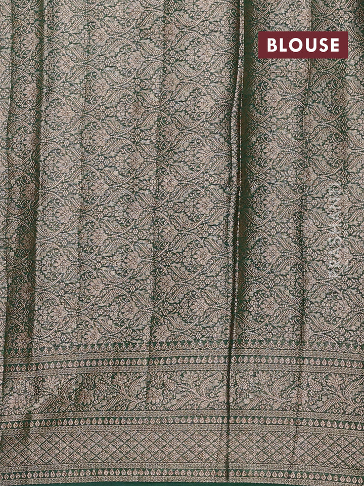Red & Green Semi Chiniya Silk Saree