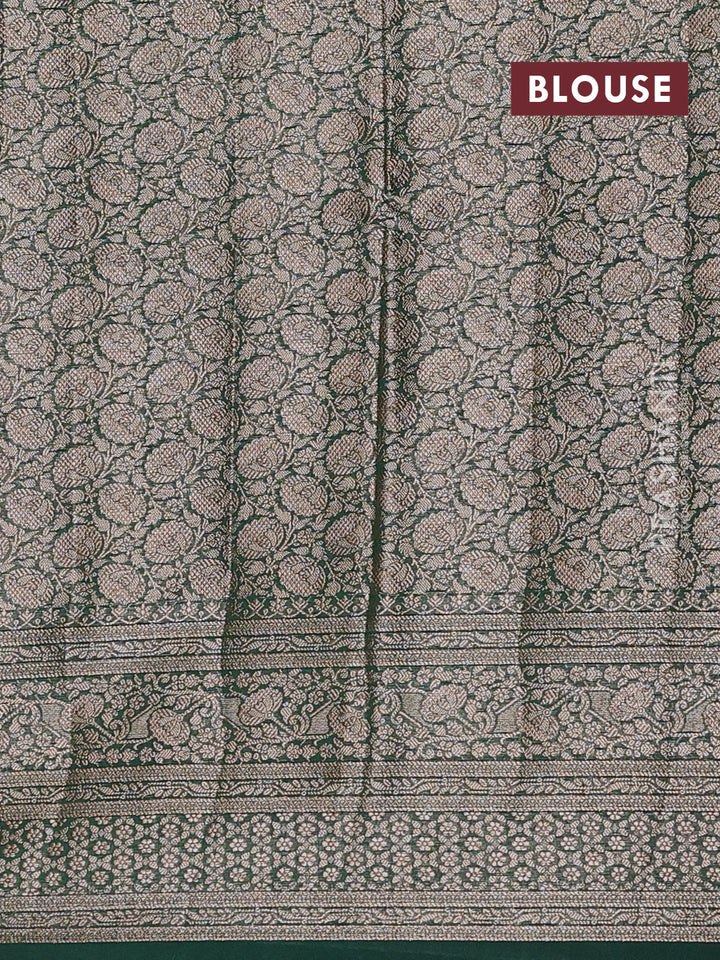 Red & Green Semi Chiniya Silk Saree