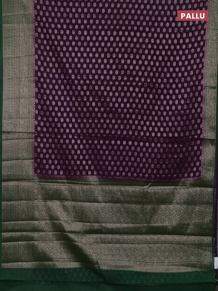 Violet & Green Semi Chiniya Silk Saree