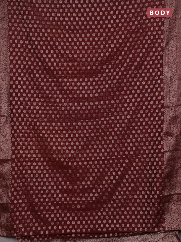 Coffee Brown Semi Chiniya Silk Saree