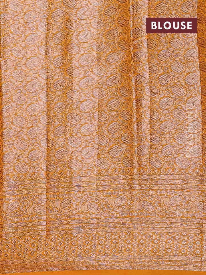 Mustard Yellow Semi Chiniya Silk Saree