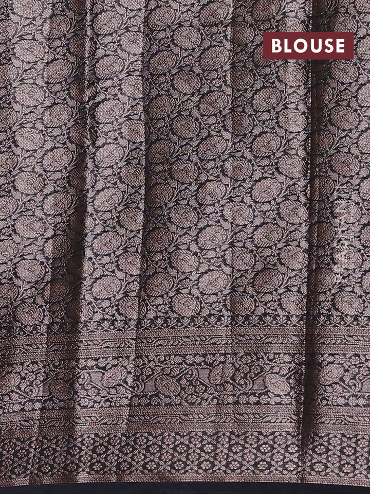 Black Semi Chiniya Silk Saree