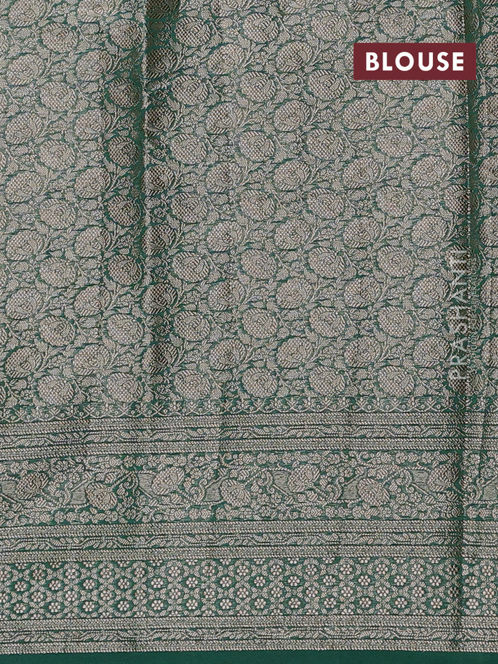 Red & Green Semi Chiniya Silk Saree
