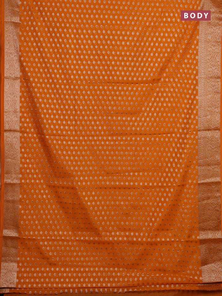 Mustard Yellow Semi Chiniya Silk Saree