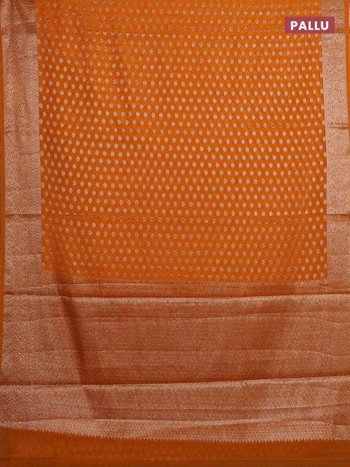 Mustard Yellow Semi Chiniya Silk Saree