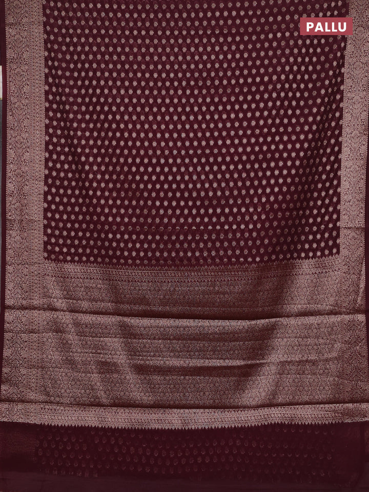 Wine Semi Chiniya Silk Saree