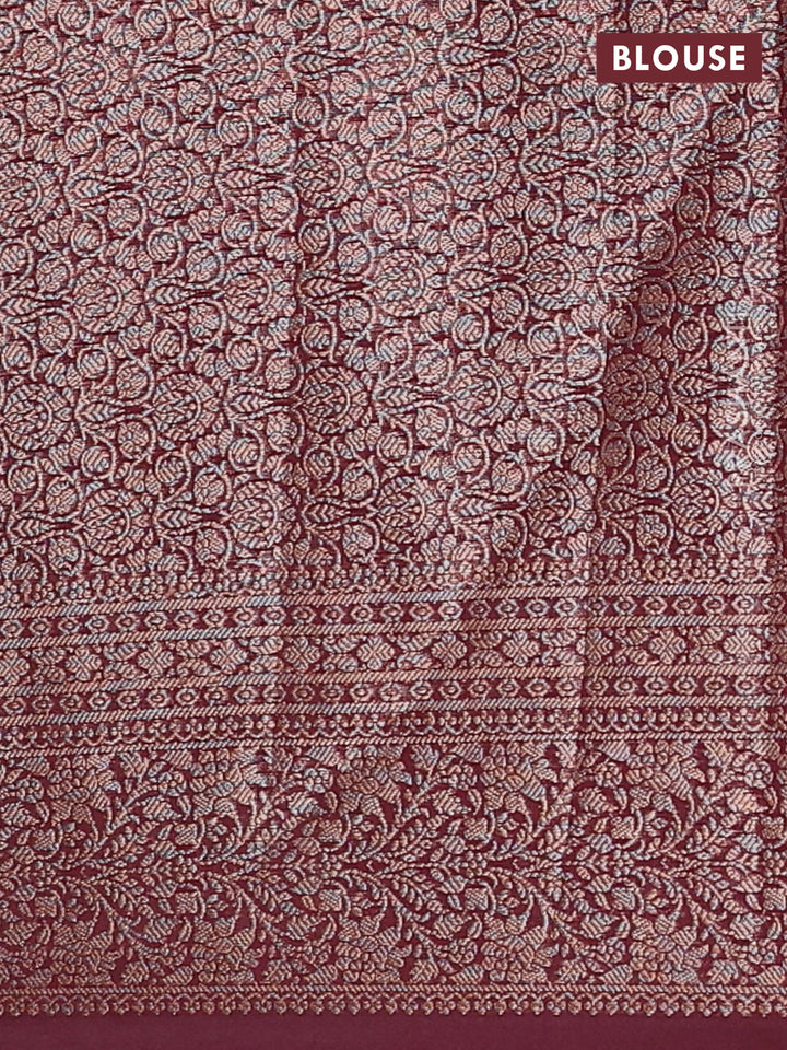 Wine Semi Chiniya Silk Saree