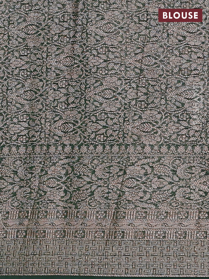 Bottle Green Semi Chiniya Silk Saree