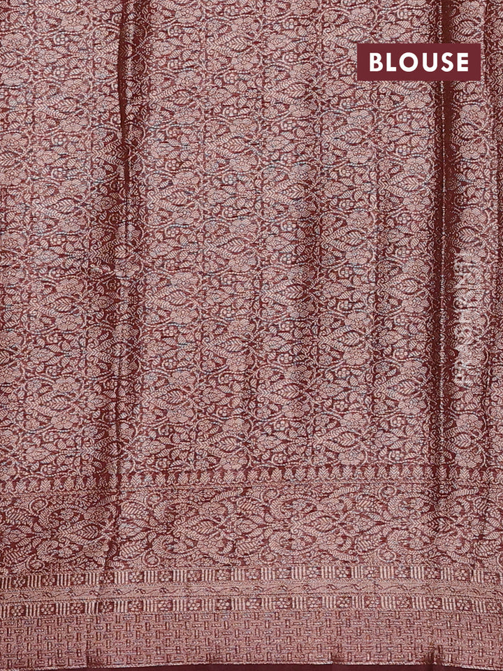 Coffee Brown Semi Chiniya Silk Saree