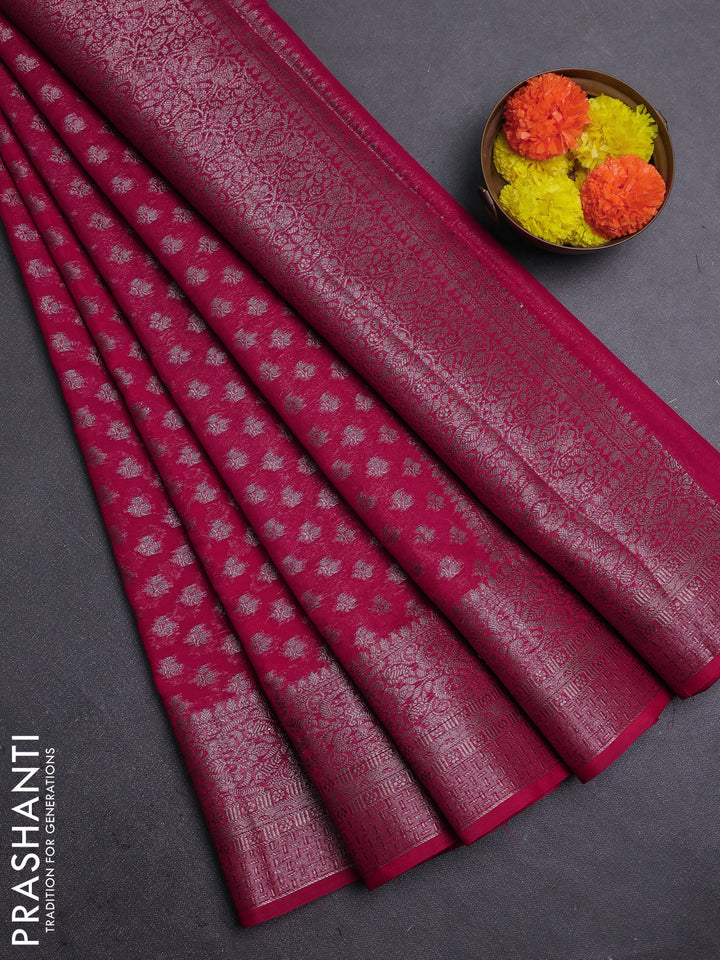 Pink Semi Chiniya Silk Saree