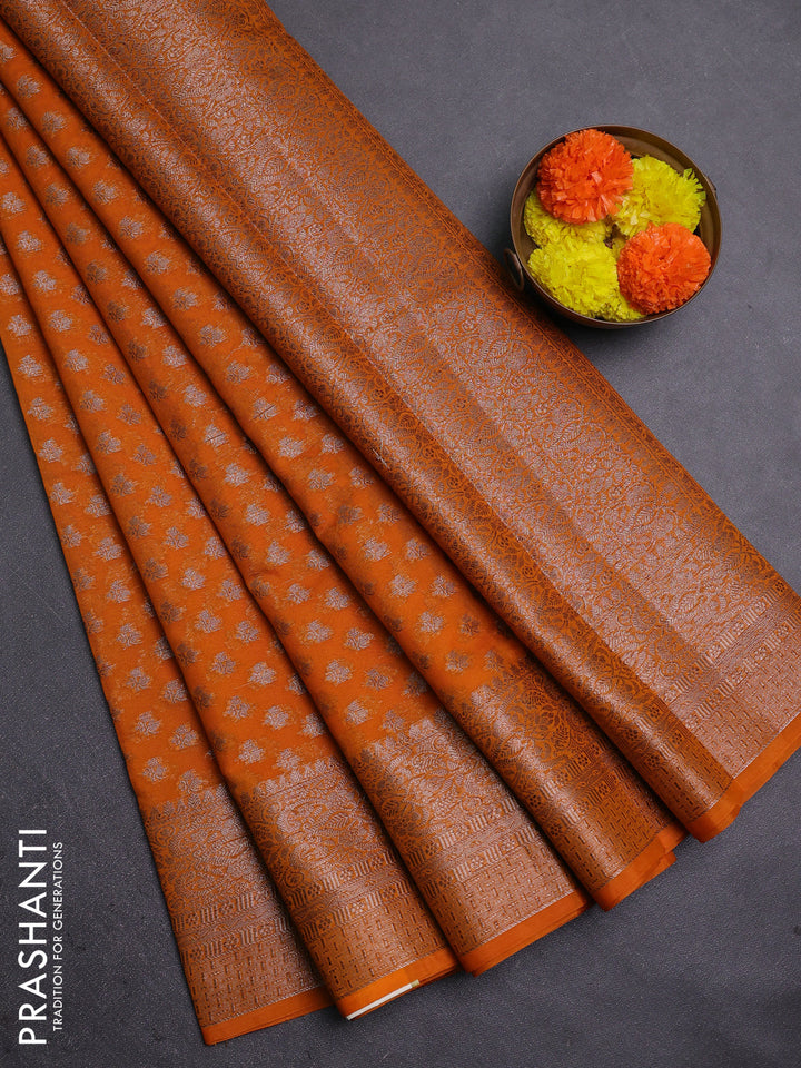 Mango Yellow Semi Chiniya Silk Saree
