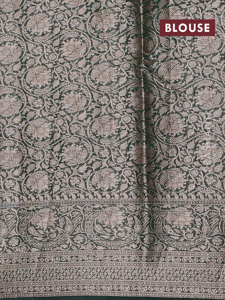 Red & Green Semi Chiniya Silk Saree