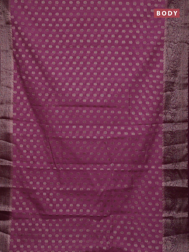 Wine Semi Chiniya Silk Saree