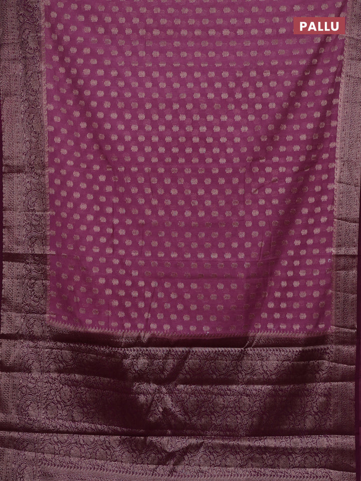 Wine Semi Chiniya Silk Saree