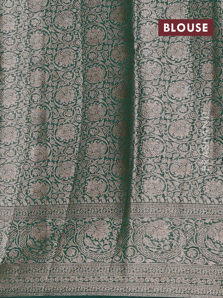 Wine & Bottle Green Semi Chiniya Silk Saree