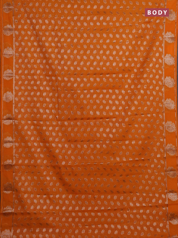 Mango Yellow Semi Chiniya Silk Saree
