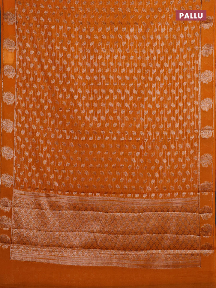 Mango Yellow Semi Chiniya Silk Saree